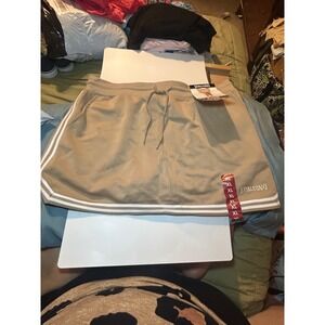 Spalding Womens Tan Athletic Skort Built-in Shorts Striped XL NEW